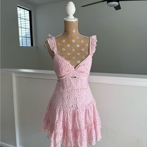Elegant Pink Lace Dress